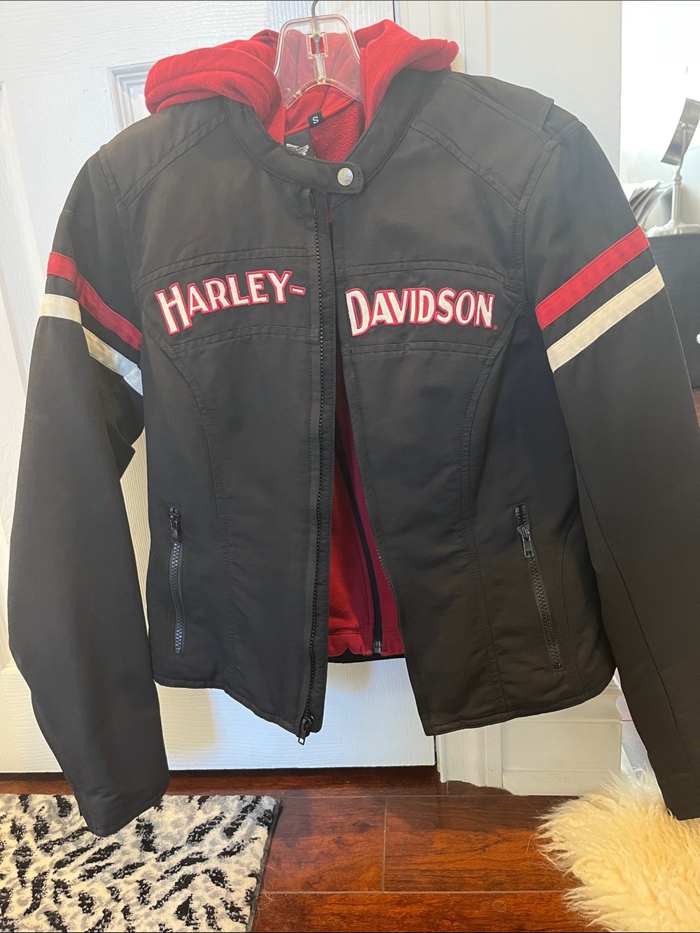 Harley-Davidson Black Jacket with Red & White Accents